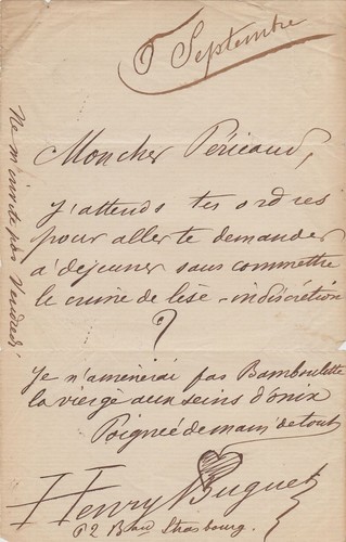 Henry buguet lettre - henry,