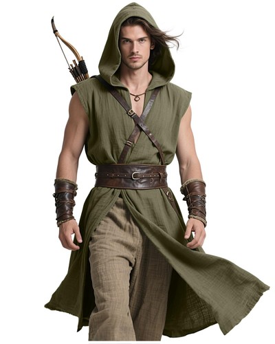 Medieval sleeveless hooded - medieval,