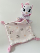 6258?Doudou plat Mouchoir chat Marie Aristochats blanc Beige Rose Disney Baby