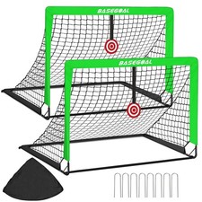 Cage de Foot Pliable, Lot de 2 But de Foot Extérieur avec Cible Suspendue, Sa...