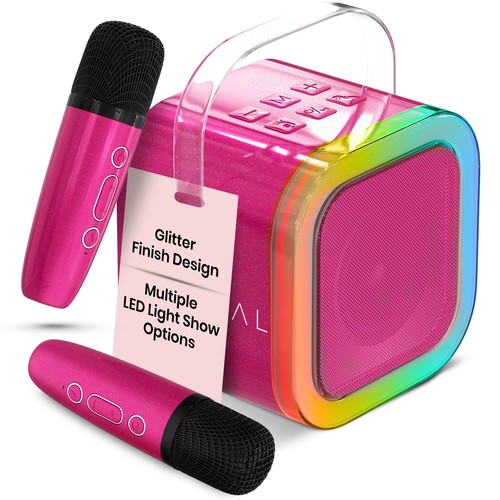 Mini karaoke machine with - machine,