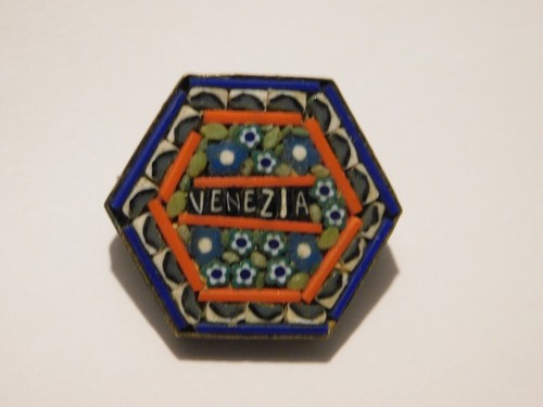 Broche ancienne micro mosaique - broche,