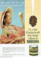 PUBLICITE ADVERTISING 115  1961  le café soluble Nescafé gout Brésilien