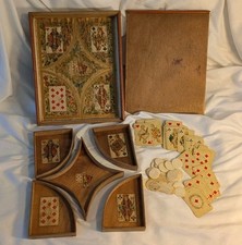 Nain Jaune XIXe, décor Angelots, Casiers bois en Étoile, Jetons Os, Rare