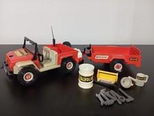 PLAYMOBIL LOT JEEP REMORQUE DAKAR MOTOCROSS PILOTE MOTO REF 3478