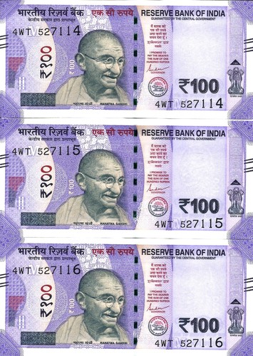India 100 rupees 2024 - india, 3x