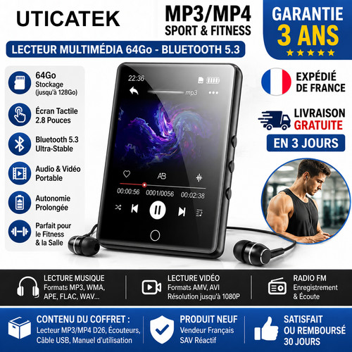 Lecteur mp3 mp4 bluetooth 3 - bluetooth, 5.3