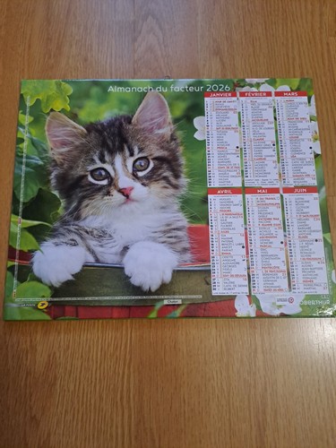 Calendrier poste 2026 - calendrier, la