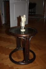 TABLE ROTIN STYLEE PLATEAU VERRE TEINTE DE GRANDE QUALITE ANNEES 1970