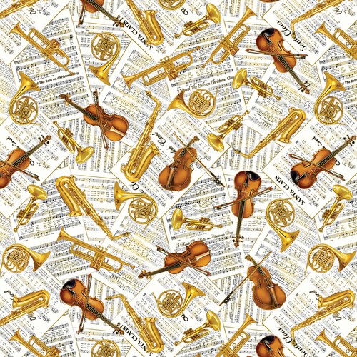 Christmas musical fabric - christmas,
