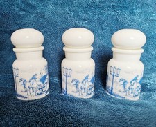 Bocaux Apothicaire - Anciens bocaux - Bocaux Vintage en verre opale - Lot -