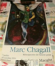 AFFICHE ART PEINTURE EXPOSITION RETROSPECTIVE MARC CHAGALL GALERIE MAEGHT 1984