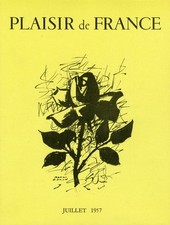 PLAISIR DE FRANCE JUILLET 1957  Couverture originale entoilée Paul COLIN 28x35cm