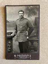 Allemagne  photo cdv  Bavière feldgrau 1914 1918 ceinturon baïonnette