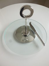 Très élégant ensemble plateau à fromages Lancel métal argenté