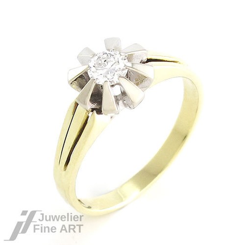 Anneau 14k 585 blanc - or, blanc/