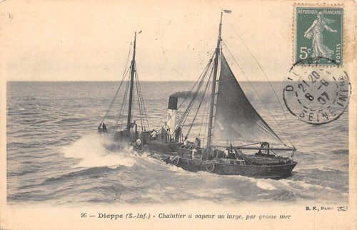 Cpa dieppe chalutier a - /,