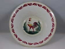 ANCIEN PLAT AU COQ FAIENCE L'