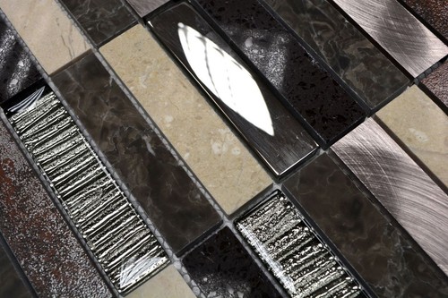 Mosaïque composite inox verre