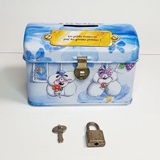 Ancienne Tirelire Boite DIDDL + CADENAS + Clés DIDDLINA ExE Rare Feuilles Bloc
