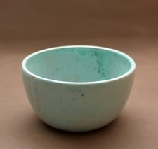 Bol céramique signé E.M par Eric Marguerat bleu pastel poterie d'art