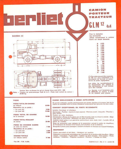 Berliet glm 4x4 camion - berliet,