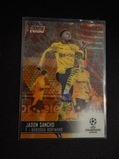 2020 Stadium Club Chrome UCL Orange Yellow Electric Wave Refractor Jadon Sancho