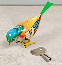 OISEAU KOHELER Jouet Mecanique AUTOMATE Couleur Anime Tole 1960's Ancien E26