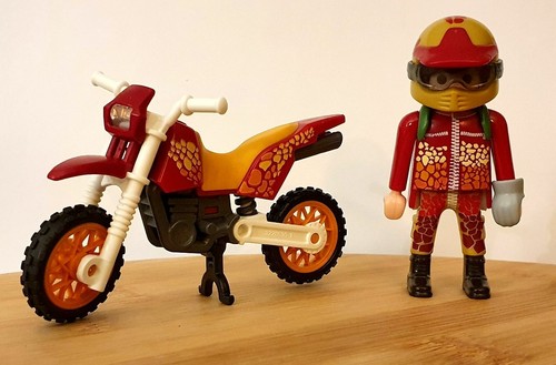 Playmobil moto trial orange - trial,