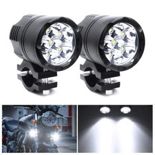 2PCS 60W Feux Antibrouillard 6 LEDs Phare Moto Feux Additionnels Avant Anti B...