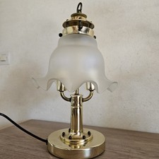 JOLIE LAMPE DE TABLE VINTAGE PEILL & PUTZLER EN VERRE ET LAITON / ANNÉES 70 