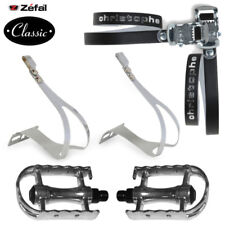 KIT CALE PIED COURROIE ZEFAL NOIR CHRISTOPHE PEDALE SANGLE CUIR VELO VINTAGE
