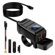 Prise USB Moto Prise de Chargeur de Voiture QC3.0 USB& PD Type C Chargeur USB...