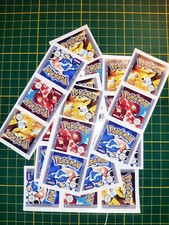 3 Autocollants Stickers Etiquettes Remplacement  Pokemon Jaune Rouge Bleu.