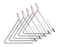 5pcs Triangle Musical à Percussion en Acier 25cm + Batteur Enfants Education Set