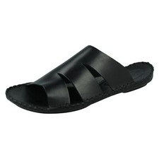 Sandales Mules En Cuir Noir