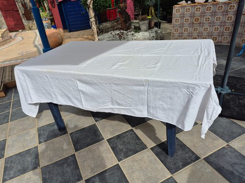 Nappe blanche damassé coton - nappe,