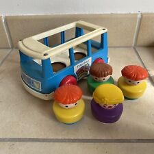 Mini Bus Fisher Price Avec 4 Personnages Chunky Little People Vintage 1990 #2359