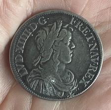 1/2 Écu à la mèche longue Louis XIV  1649 À