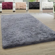 Tapis De Salon Poils Longs Fausse Fourrure Shaggy Moelleux Monochrome