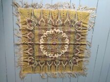 Ancien tapis frangé de table en soie d'Alger début XXe siècle - Tissus anciens