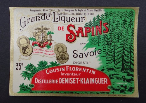 Etiquette liqueur sapin - liqueur,