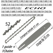 ECHO guide 35cm + 1 chaines 52E  CS-260T/TES  CS-27WES  CS-2800 ....TRONCONNEUSE