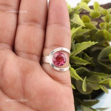 Rond Rose Tourmaline Gemme 925