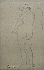 Auguste Renoir : Modèle nue de dos, GRAVURE signée, 1952, sur Vélin