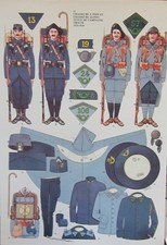 Planche Vauvillier N°11 chasseurs à pied et  chasseurs alpins troupe 1915/1918