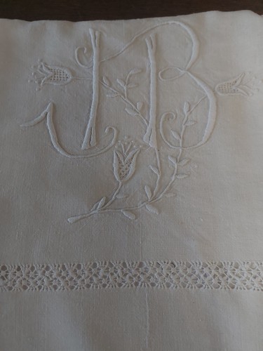Drap ancien métis lin - , coton