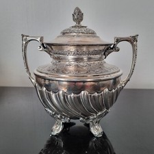 Sucrier Métal Argenté fin XIXè Big Sugar Pot Silver Plated last 19thC