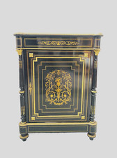 Meuble Hauteur d'Appui Napoléon III  Bois Et Marqueterie De Laiton . XIX siècle.