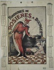 FONDERIES DE ROSIERES A BOURGES CALENDRIER 1923